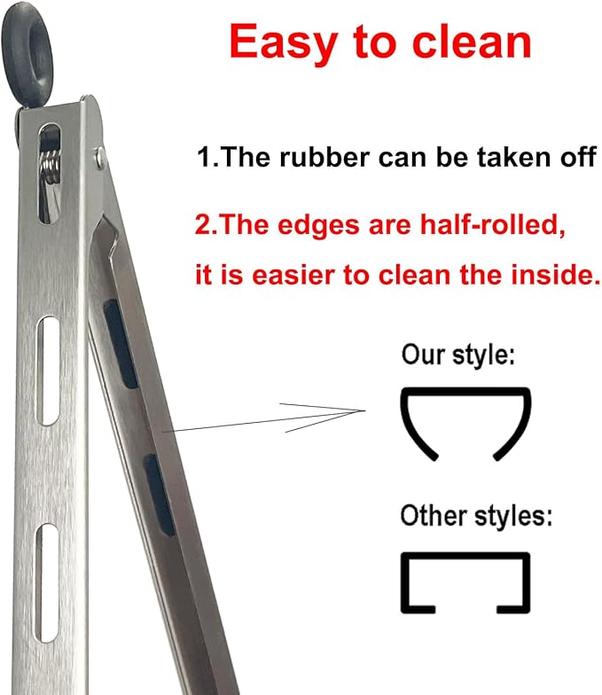 12-inch Stainless Steel Kitchen Tongs - Image 3