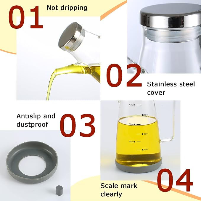 Oil Dispenser for Kitchen, 25OZ Oil Bottles Cooking Oil Dispenser - Image 4