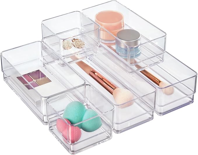 STORi SimpleSort Drawer Organizer Bins 6 pc Set, Bathroom Organizers and Storage by STORi