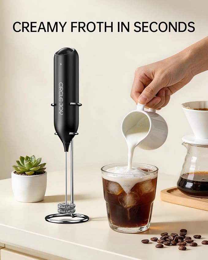 CIRCLE JOY Electric Rechargeable Milk Frother Handheld - Image 8