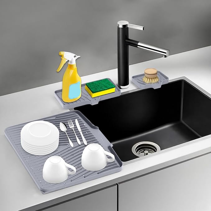 Silicone Dish Drying Mat for Kitchen Counter, Dish Drying Pad, Non-Slip Drain - Image 7