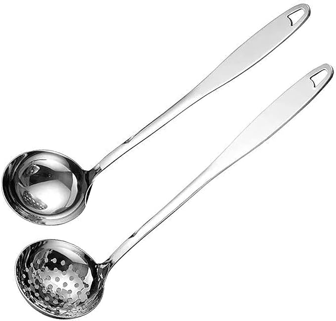 Soup Spoon Stainless Steel Heavy Duty Big Soup Ladle Colander Serving Spoon by Unknown
