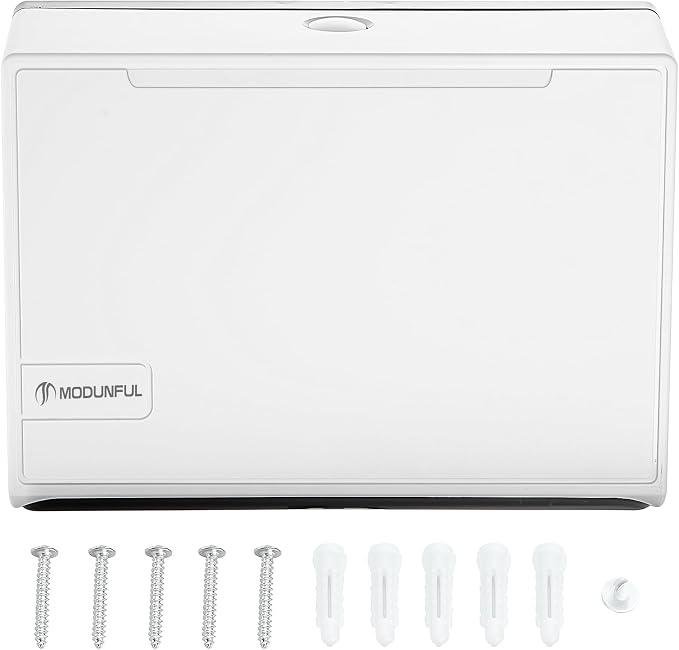 Paper Towel Dispenser for Home Bathroom: Modunful White ABS Multifold Paper - Image 6
