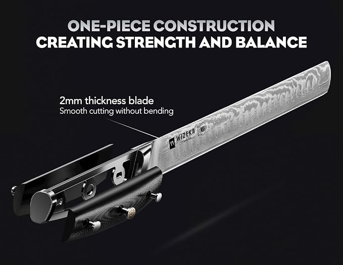 WIZEKA 12 Inch Damascus Slicing Knife - Image 4