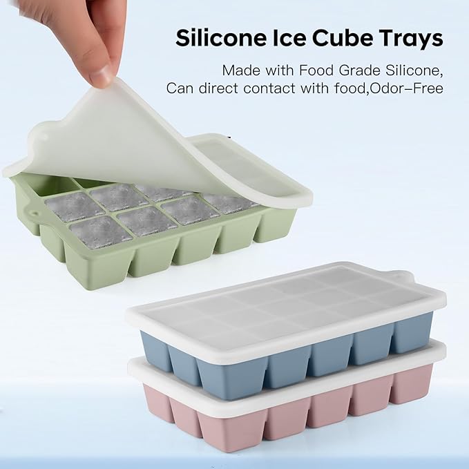 Silicone Ice Cube Tray 3 Pack, HANCELANT Ice Cube Mold, Ice Trays - Image 5