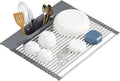 Roll Up Dish Drying Rack Over Sink, 17.5" x 15.2" Foldable SUS304 Stainless by KEGFRES