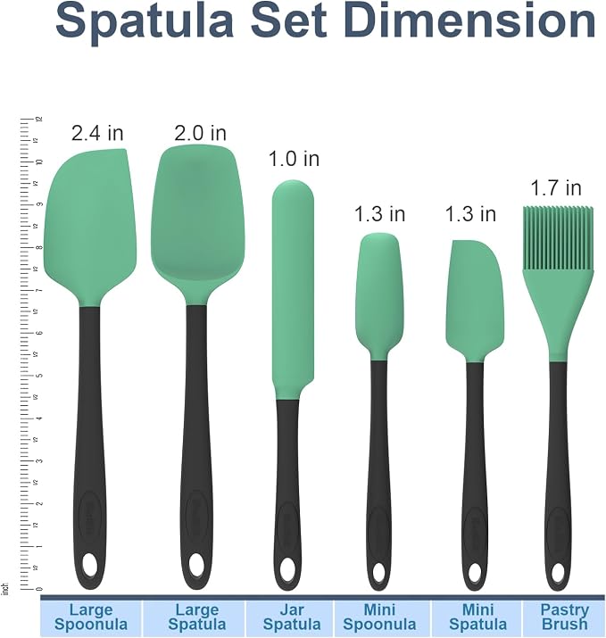 Silicone Spatula Set, 6 Pieces Food Grade Kitchen Utensils - Image 2