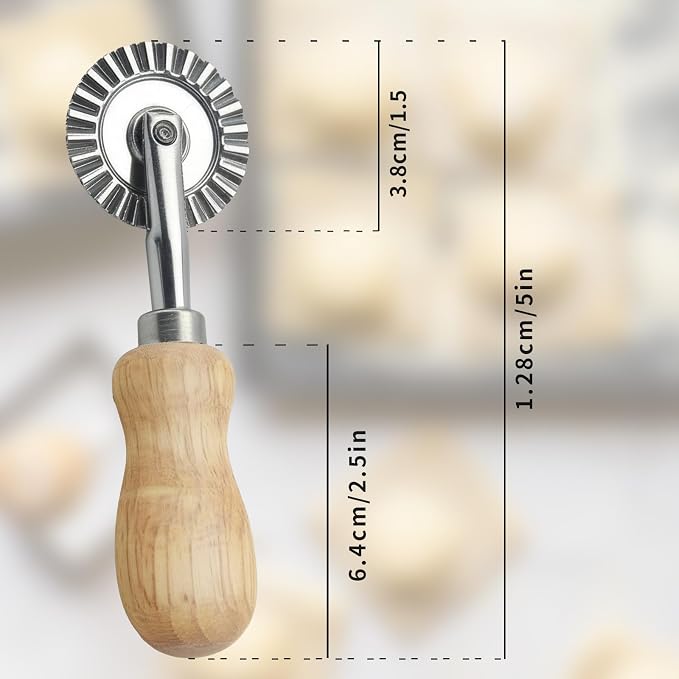 Fluted Pastry Wheel Cutter, 1.5 Inch Pasta Cutter Wheel - Image 4
