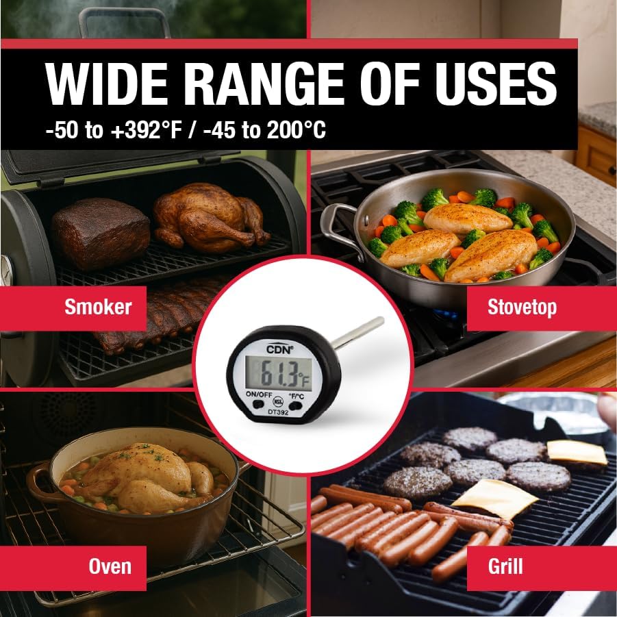CDN DT392 Digital Food Thermometer, -50 to 392°F