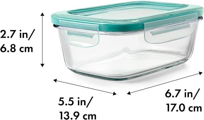OXO Good Grips 3.5 Cup Smart Seal Glass Rectangle Food Storage Container - Image 2
