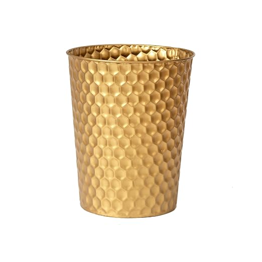 Venalys Small Metal Trash Can Wastebasket, Decorative Honeycomb Garbage Can by Venalys