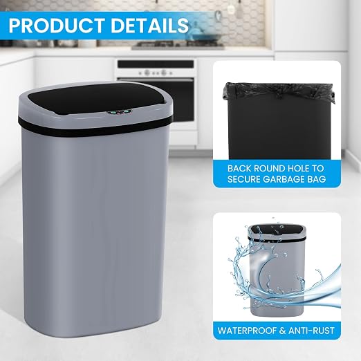 13 Gallon Trash Can | 50L Sensor Automatic Kitchen Trash Can - Image 6