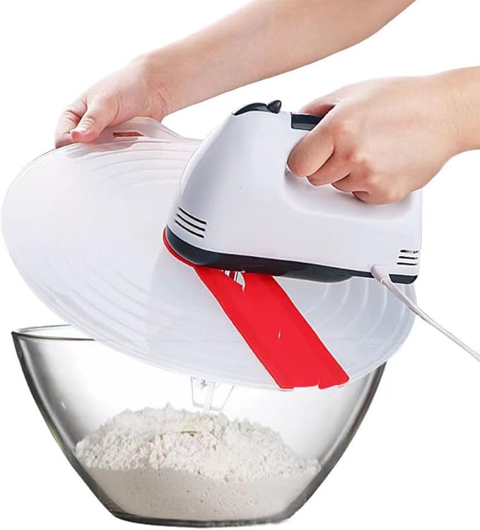 Hand Mixer Splatter Guard, Bowl Covers, Kitchen Anti Splash Screen, Silicone - Image 4