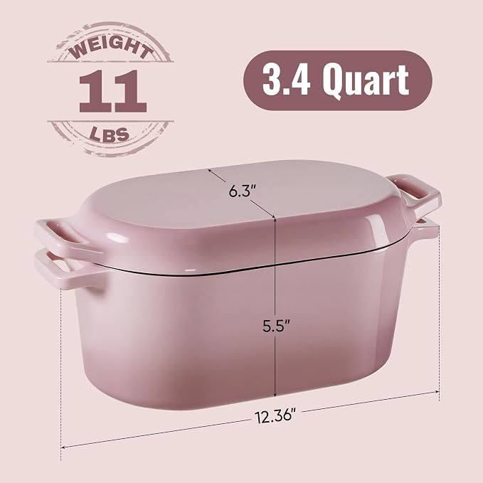 Dutch Oven for Bread Baking, 3.4 QT Bread Dutch Oven for Sourdough, Enamelled - Image 3