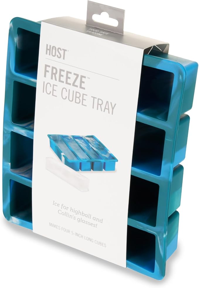 Host Ice Cube Tray, Makes Four 5-Inch Long Cubes, Durable Silicone Trays - Image 9