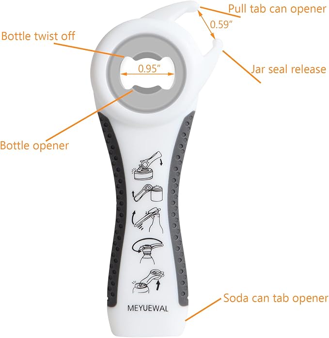 Jar Opener Bottle Opener for Weak Hands, 5-in-1 Multi-Function Can Opener - Image 4
