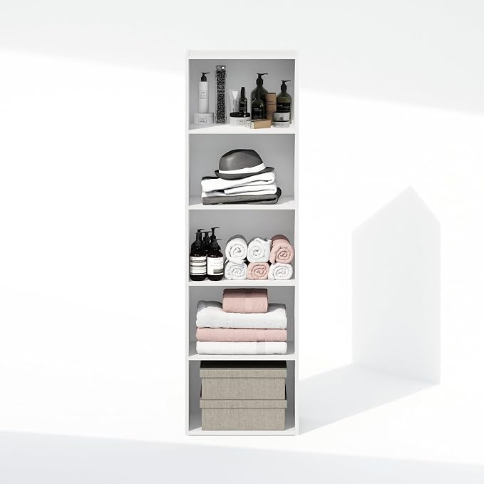 Furinno Reed Closet Organizers and Storage, 5-Tier Closet Organizer, Open Shelf - Image 6