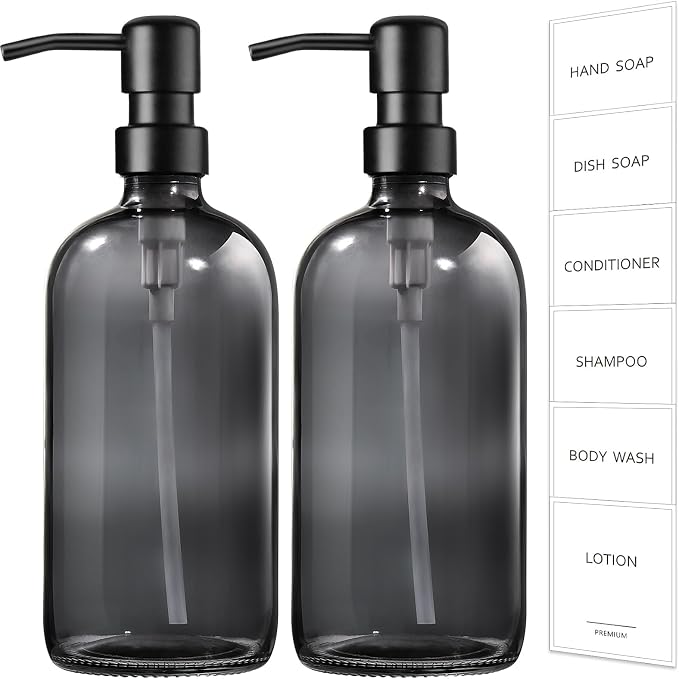 GMISUN Black Soap Dispenser, 2 Pack Hand Soap Dispensers by GMISUN