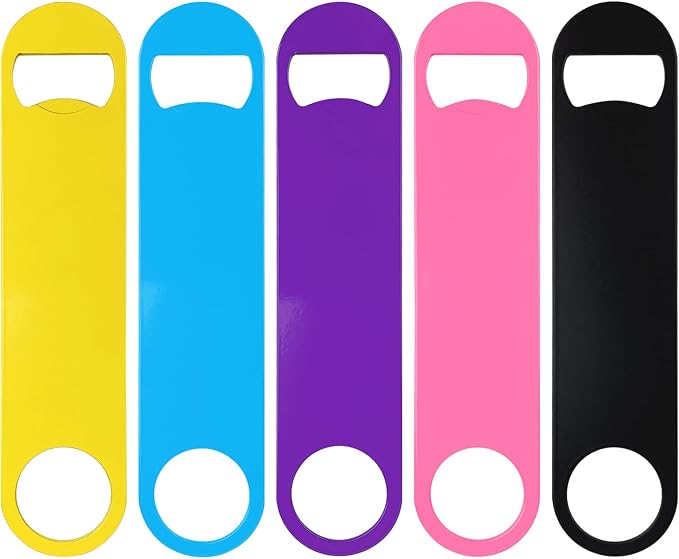 KTOJOY 5 Pack Stainless Steel Colorful Beer Bottle Opener Set, 7 Inch, Large by KTOJOY