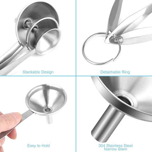 Large Small Funnel Set of 3, Food Grade Mini Funnels - Image 3