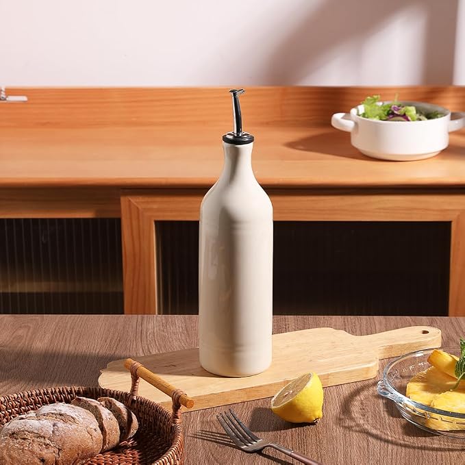 Sweejar Large Ceramic Olive Oil Dispenser Bottle, Opaque Oil Cruet Protects to - Image 4