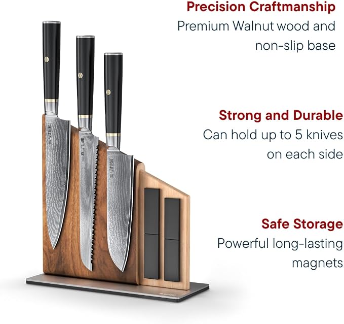 Yatoshi Knives Magnetic Kitchen Knife Block Set - Image 6
