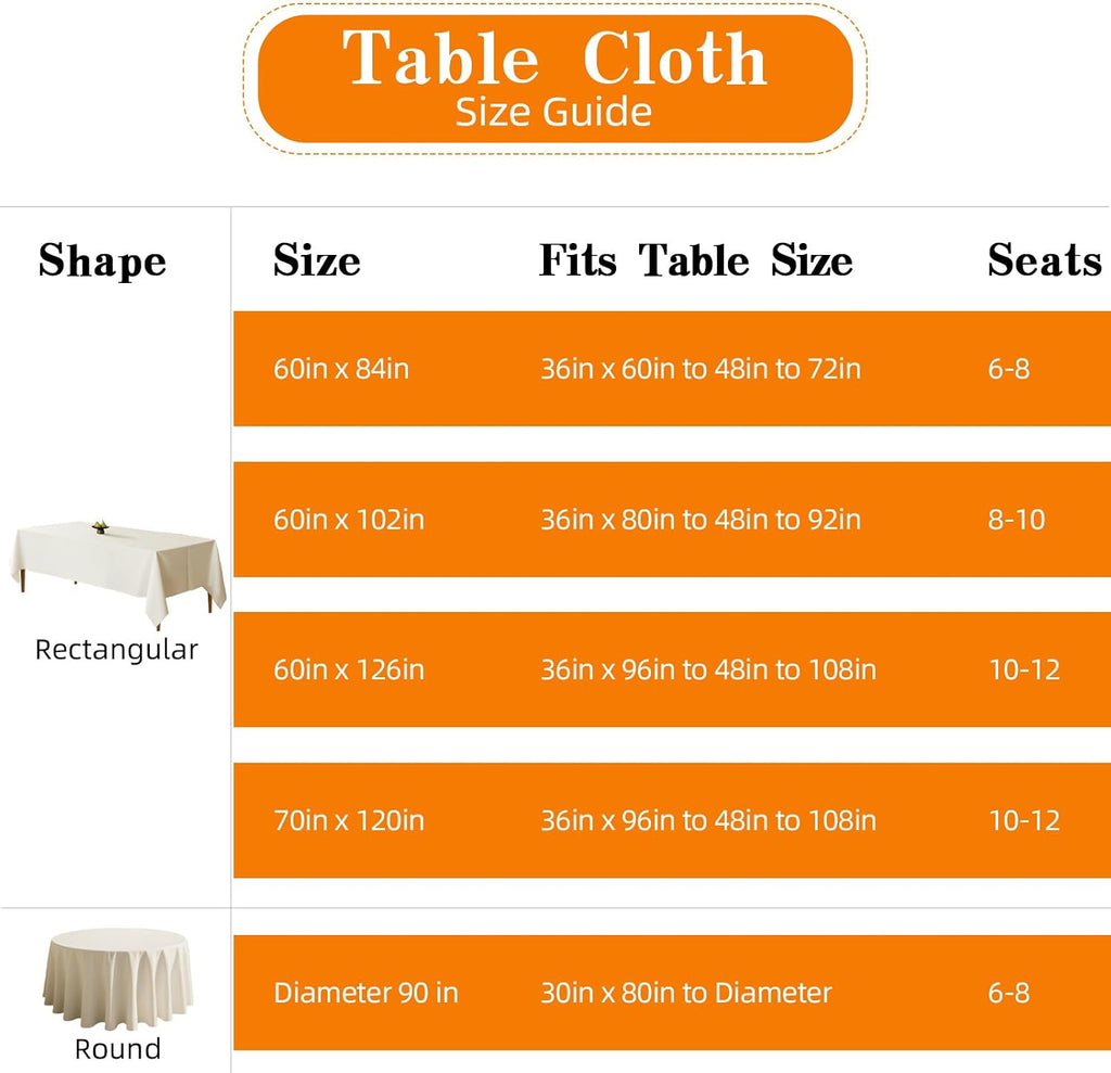 WIGENIUS 6 Pack Ivory Table Cloth Rectangle 60X102 Inch Tablecloth Fit