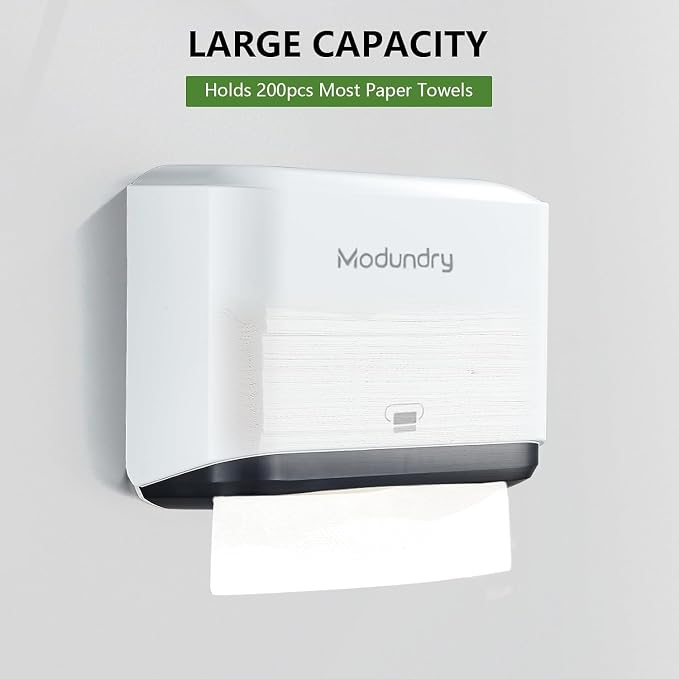 Wall Mount Paper Towel Dispenser, Adhesive No-Drill or Screw Install, Holds 200 - Image 7