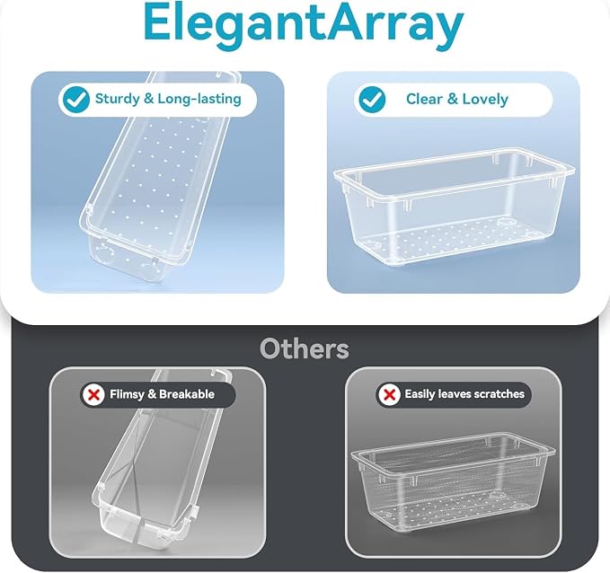 ElegantArray 12 PCS Drawer Organizer Set, 4 Sizes Tool Storage Trays, - Image 3