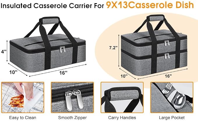 Insulated Casserole Carrier, Portable Casserole Carrier - Image 2
