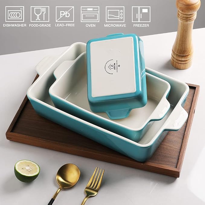 Sweejar Ceramic Bakeware Set, Rectangular Baking Dish - Image 2
