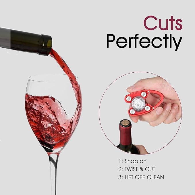 GOBETTER 2 Pcs Wine Foil Cutter Magnetic Design, 4 Stainless Blades Foil - Image 5