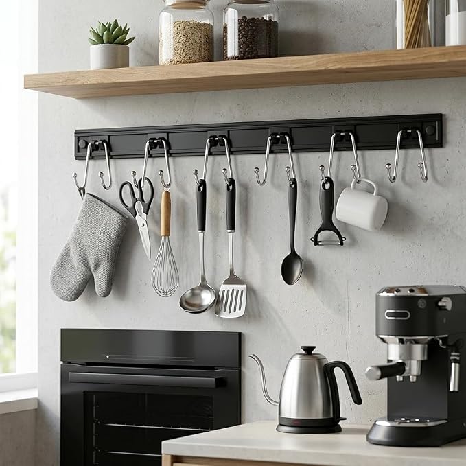 Cociat 2PCS Utensil Racks with 12 Hooks 17.2 Inch Kitchen Utensil Holders - Image 2