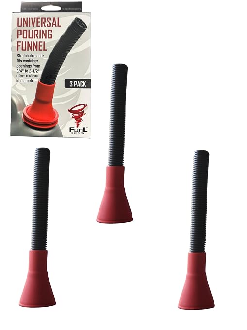 Stretchable Automotive Funnel 3-Pack – Universal Spill-Proof Flexible NBR Funnel by Unknown