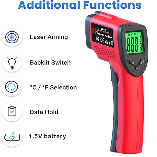 DEASOMIYE Infrared Thermometer Gun, -58℉～1022℉ Laser Thermometer Temperature Gun - Image 4