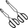 HINMAY Stainless Steel Kitchen Tongs 10" and 12" Set, Comfortable Grip Scissor by HINMAY