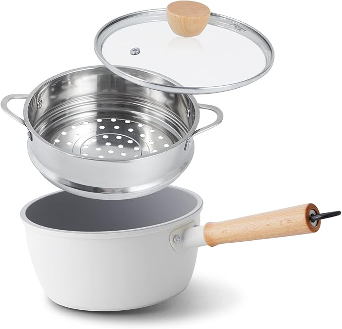 ROCKURWOK Ceramic Nonstick Sauce Pan, 3 QT Pot by ROCKURWOK