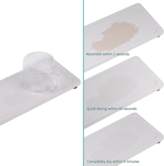 NiuYichee 2 Pcs Water Absorbing Stone Trays, Kitchen/Bathroom Sink Soap Dish - Image 6
