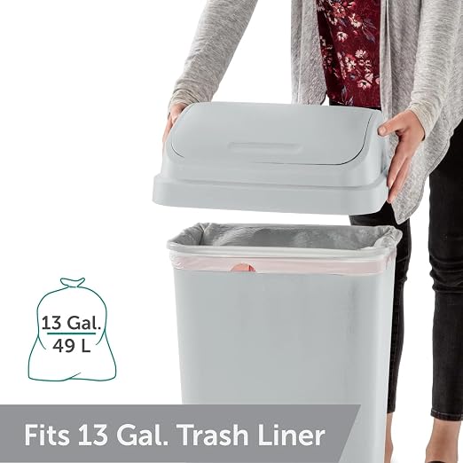Kitchen Trash Can, 13 Gallon Plastic Garbage Bin - Image 3