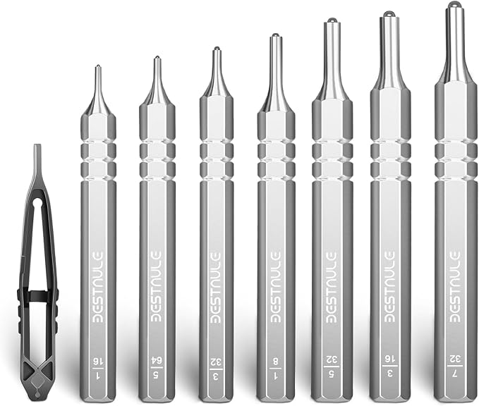 BESTNULE 8 Piece Roll Pin Punch Set, Pin Punch Set, Punch Tools by BESTNULE