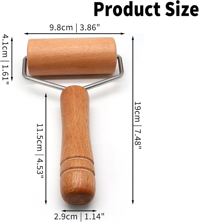 Wooden Rolling Pin, Ergonomic Non-Stick Pizza Baker Dough Pastry Roller - Image 5