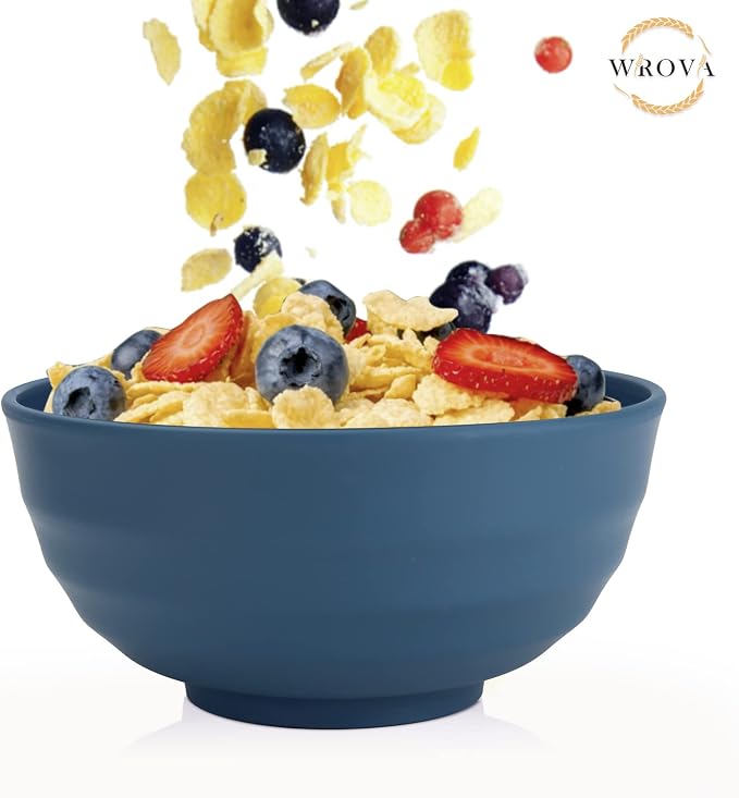 Wheat Straw Bowls Set 60 OZ Unbreakable Large Cereal Bowls Set of 6 Microwave - Image 6