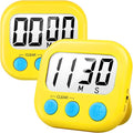 2 Pack Digital Kitchen Timer for Cooking Big Digits Loud Alarm Magnetic Backing by AOUCE