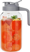 Glass Mason Jar Pitcher, 64 oz Wide Mouth Jug by Junvpic