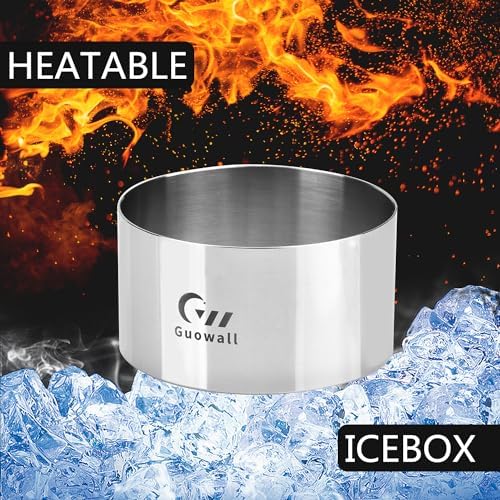 4 pack Seamless Mousse Cake Ring set Stainless Steel 4 inch Round Food