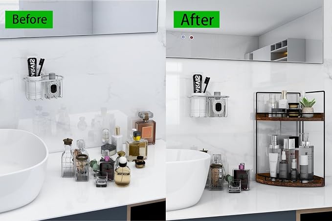 Dorhors 2-Tier Bathroom Counter Organizer, Vanity Counter Corner Shelf - Image 6