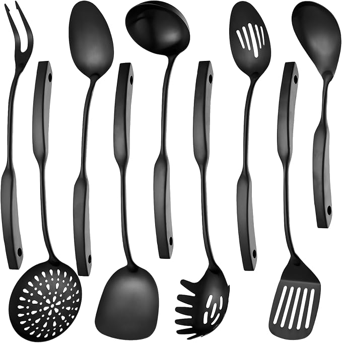 9PCS Silverware Set for 304 Stainless Steel Kitchen Utensils Set Cooking by IzurokBuynow