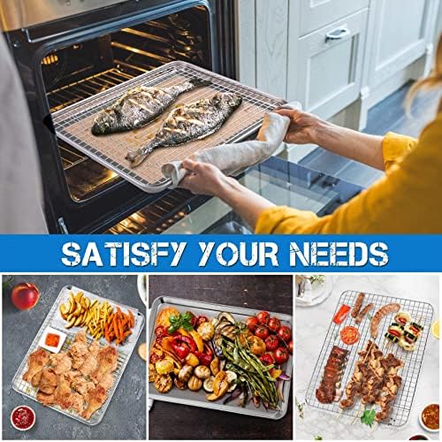 P&P CHEF 16 x 12 x 1 Inch Toaster Oven Pan Tray, 3Pcs