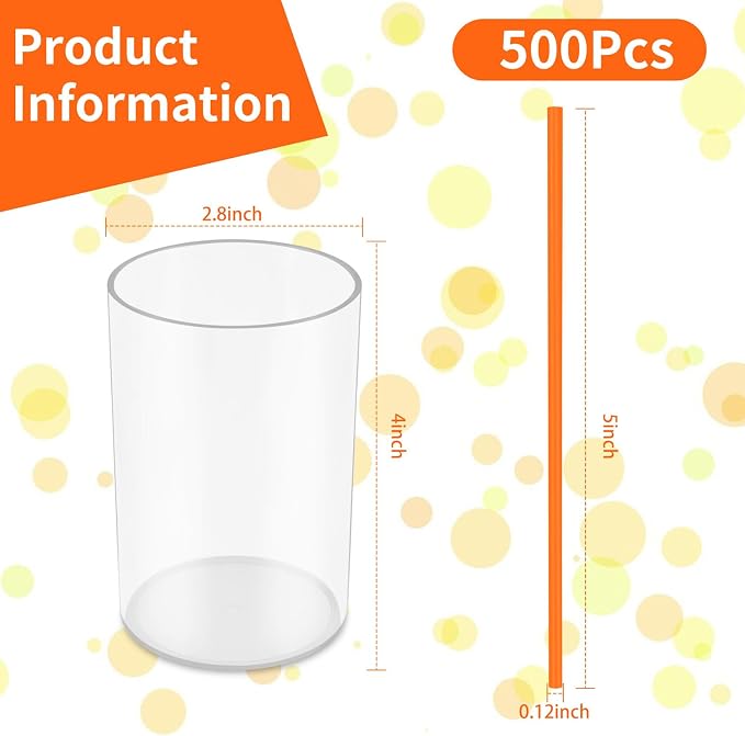 500 Pcs Neon Orange Coffee Stir Sticks Set Acrylic Stir Stick Holder Heather - Image 2