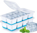 Large Ice Cube Trays with Lid, Jrisbo 2 Pack Stackable Silicone Ice Cube Molds by Jrisbo